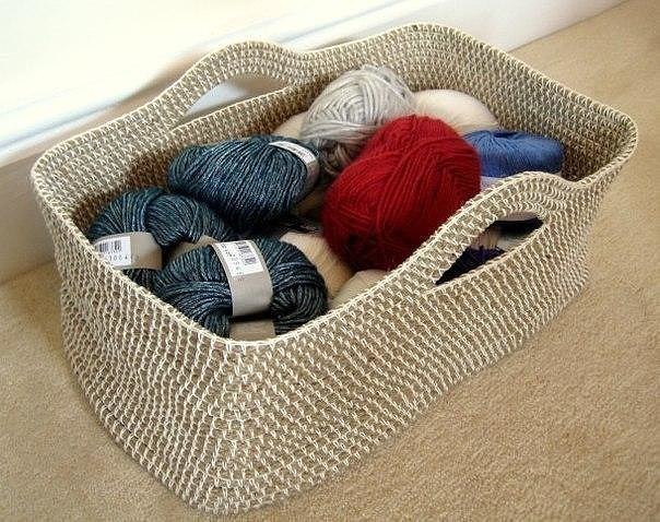Crochet Rope Basket Crochet Rope Basket