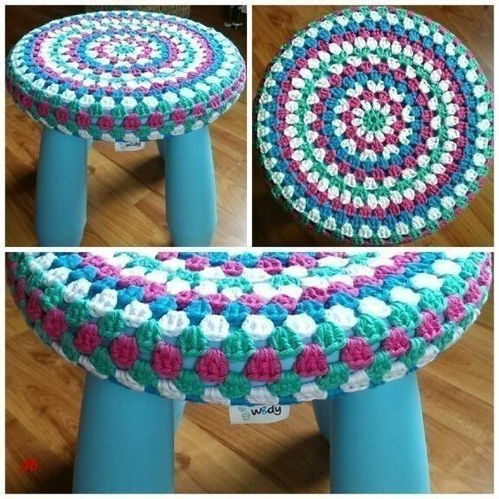 Free Crochet Pattern for a Stool Cover