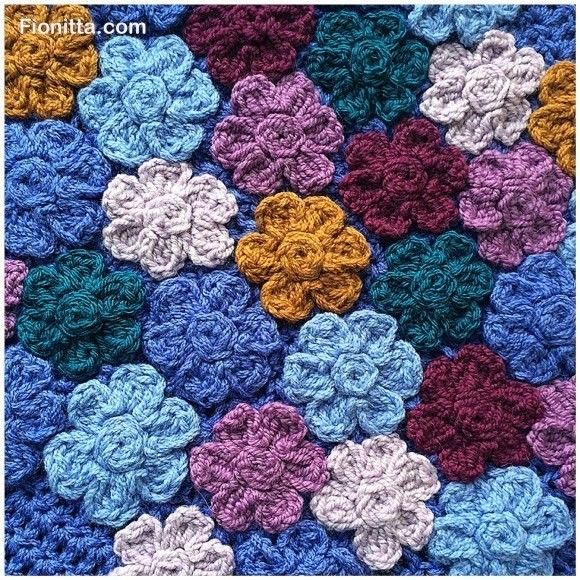 Crochet flower rug