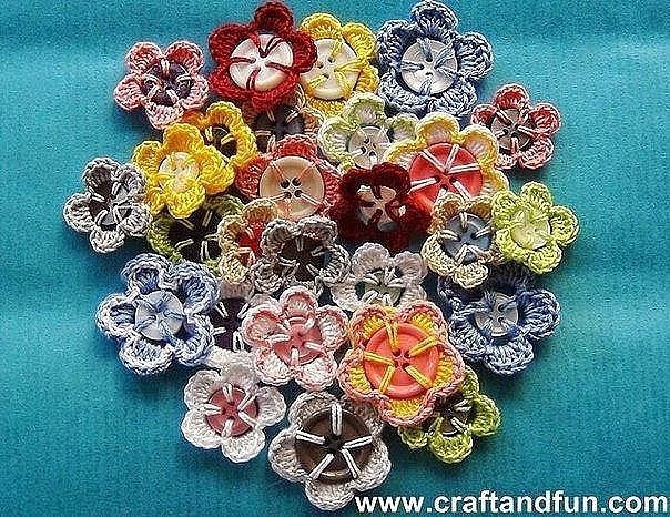 Crochet Button Flowers Crochet Button Flowers