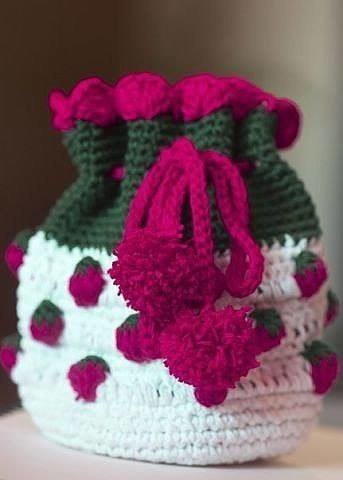 Crochet Strawberry Backpack