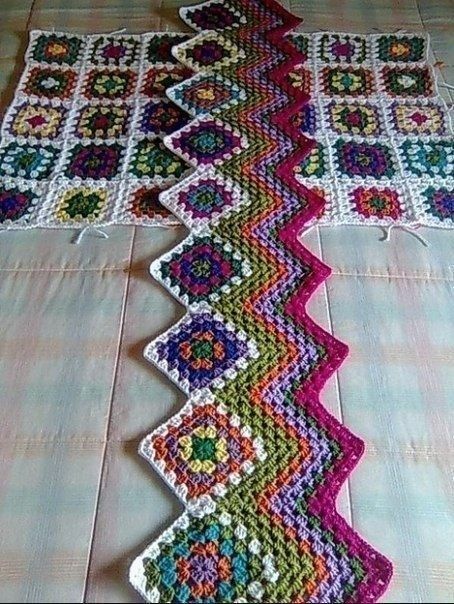 Granny Squares and Ripples Afghan Pattern