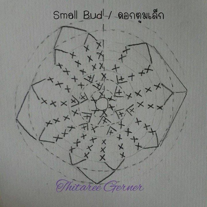 Orchid Crochet Flower Pattern Diagrams