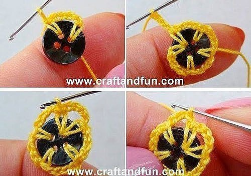 Crochet Button Flowers