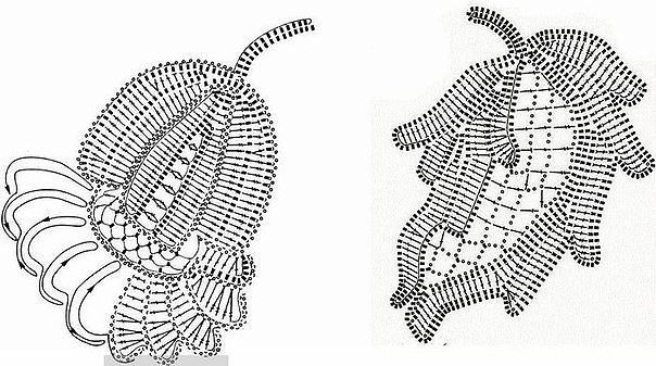 Irish Crochet Leaves + Diagrams