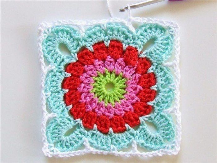 Crochet Flower Granny Square Blanket Crochet Flower Granny Square Blanket