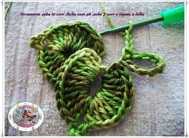 Step by Step Crochet Leaf