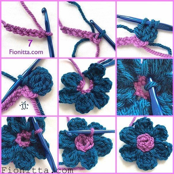 Crochet flower rug