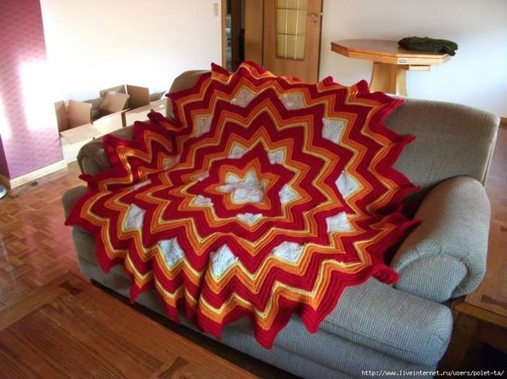 Six-Pointed Star Afghan pattern Six-Pointed Star Afghan pattern