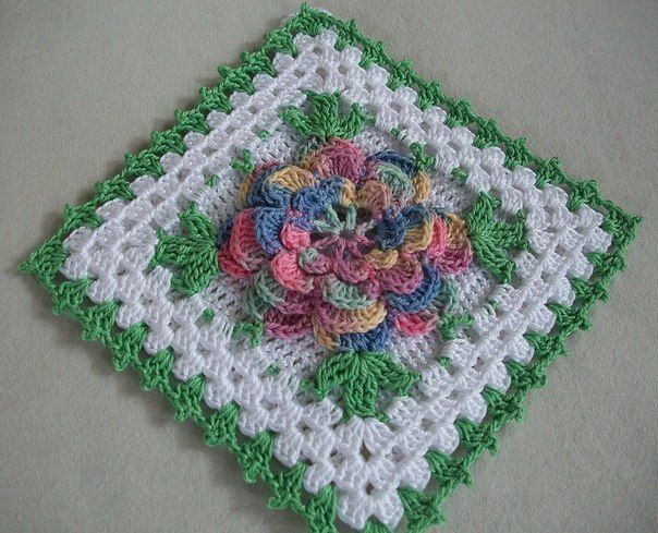 Granny's square with a flower