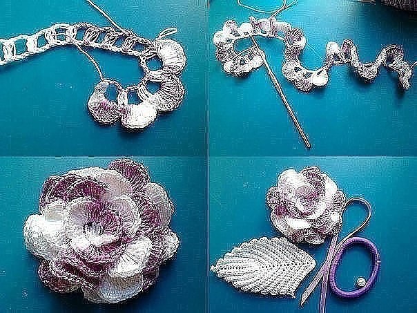 Crochet Flowers and Leaves Crochet Flowers and Leaves