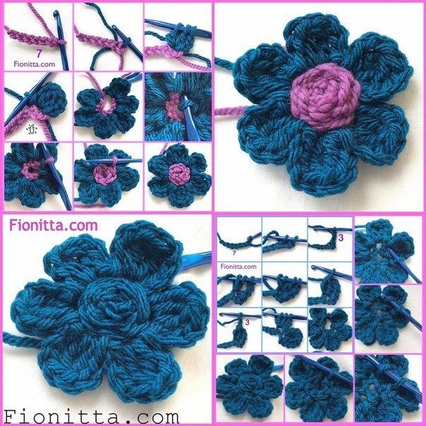 Crochet flower rug