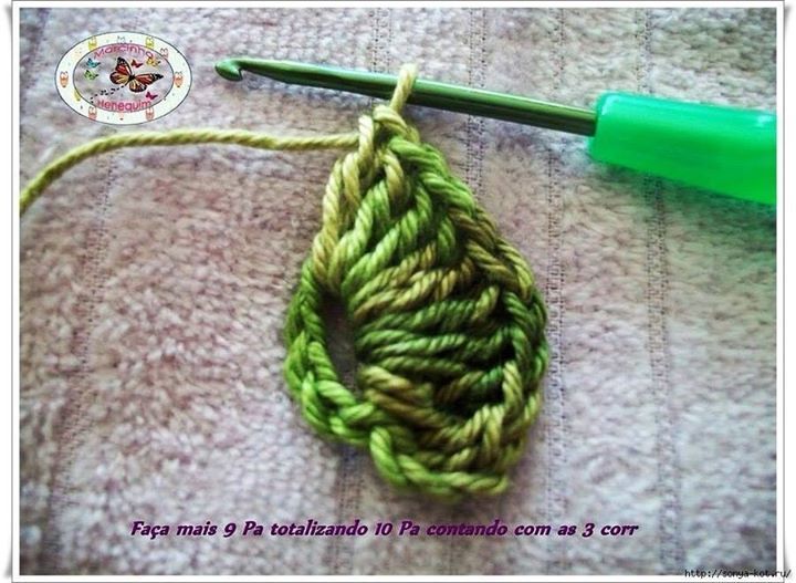 Step by Step Crochet Leaf