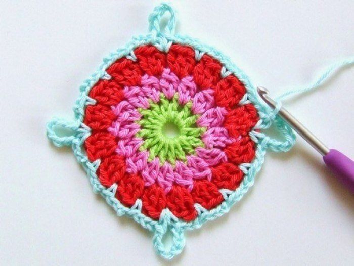 Crochet Flower Granny Square Blanket Crochet Flower Granny Square Blanket