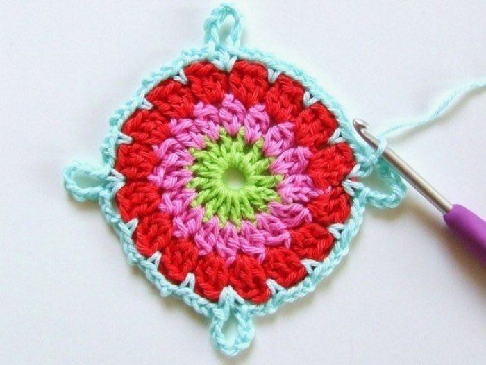 Crochet Flower Granny Square Blanket