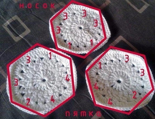 Crochet Hexagon Slippers Free Pattern