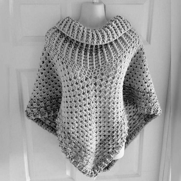 Cowl Neck Poncho pattern FREE CROCHET PATTERN — Craftorator