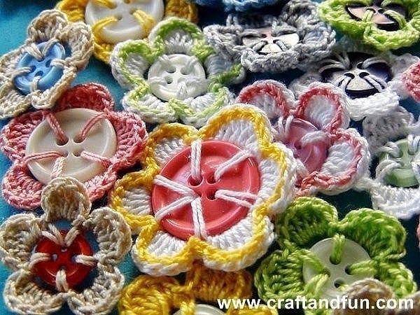 Crochet Button Flowers Crochet Button Flowers