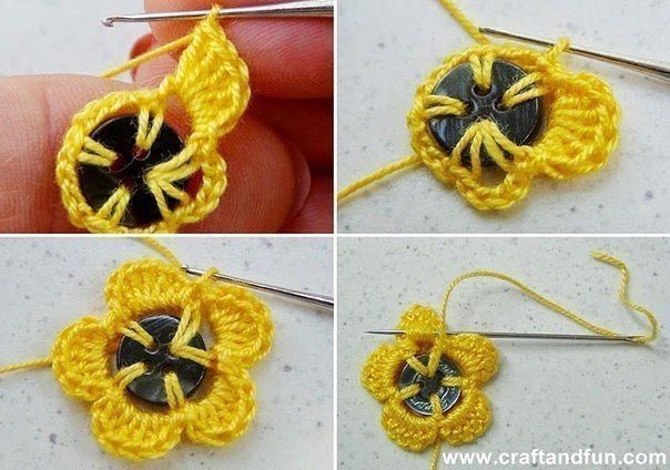 DIY Crochet Button Flower