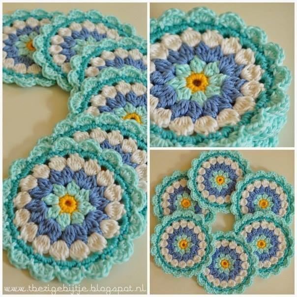 Flower coasters - tutorial Flower coasters - tutorial