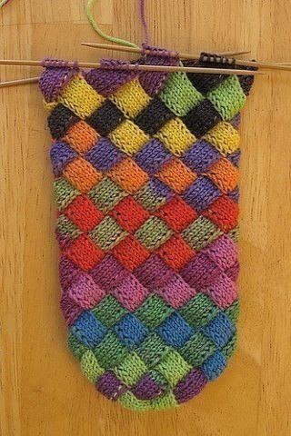 Rainbow Entrelac Socks