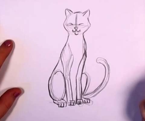 How to Draw a Cat in Pencil