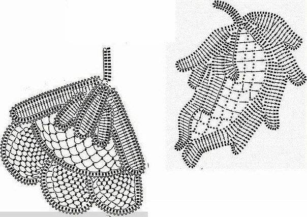Irish Crochet Leaves + Diagrams
