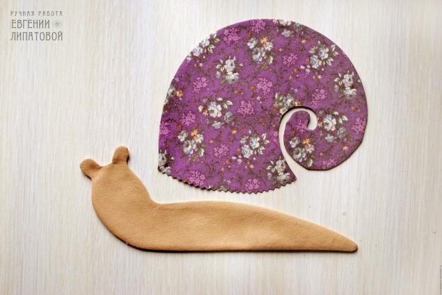 Textile Snail in Tilda Style