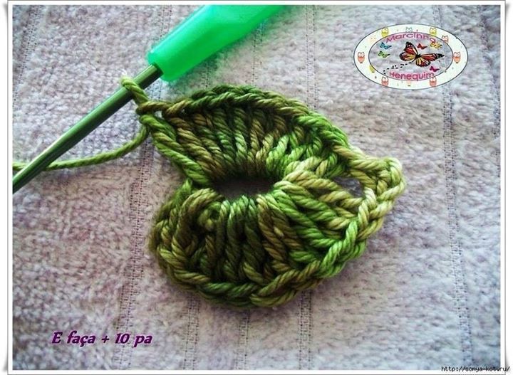 Step by Step Crochet Leaf