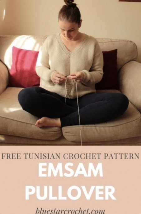 DIY Tunisian Crochet Pullover