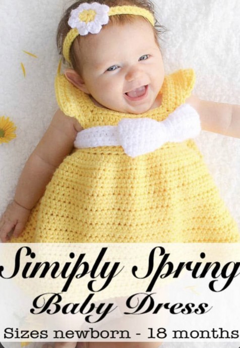 Beautiful Simply Spring Crochet Baby Dress