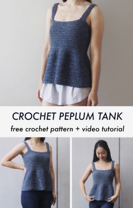 Easy and Stylish Peplum Tank Top Crochet Tutorial for Every Body Shape Easy and Stylish Peplum Tank Top Crochet Tutorial for Every Body Shape