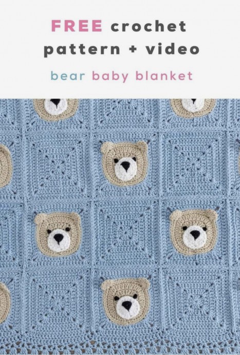 Bear Crochet Baby Blanket