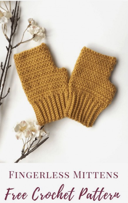 Beautiful Herringbone Crochet Mittens