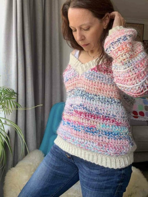 Super Colorful Crochet Sweater