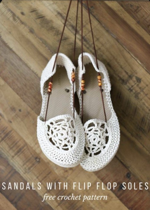 Dream Catcher Crochet Sandals with Flip Flop Soles