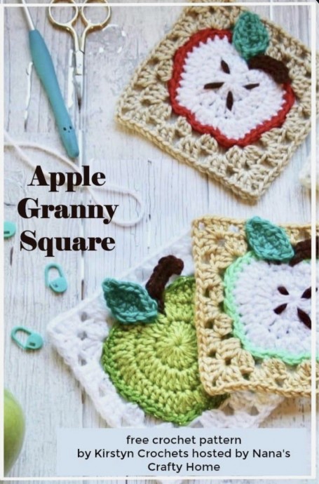 Create a Beautiful Granny Square with Apple Insignia for Your Home Decor Create a Beautiful Granny Square with Apple Insignia for Your Home Decor