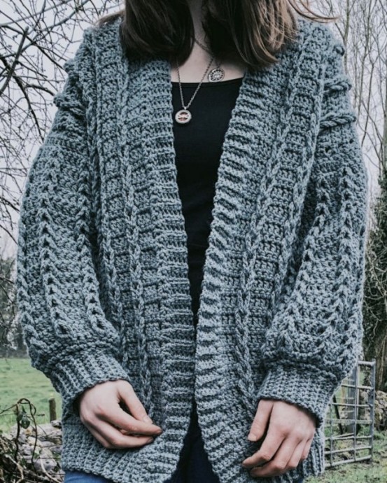 Beautiful Crochet Cable Cardigan – FREE CROCHET PATTERN — Craftorator