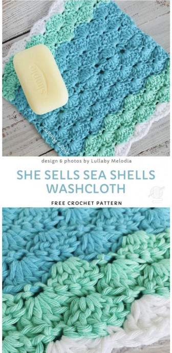 DIY Seashells Washcloth