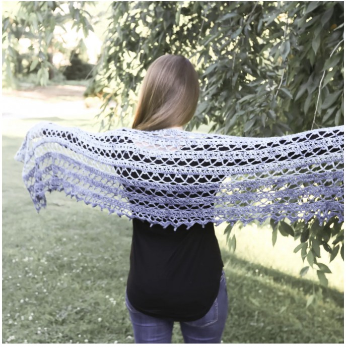 Vintage Light Shawl Crochet Pattern for Advanced Beginners and Intermediates