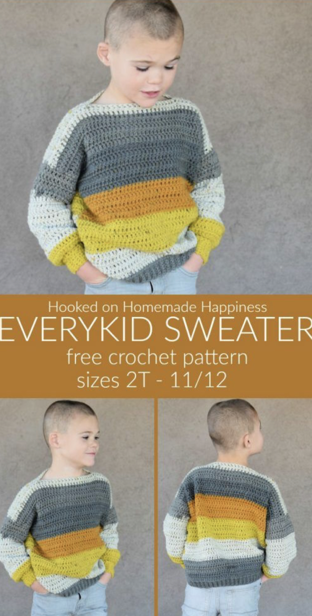 DIY Everykid Crochet Sweater – FREE CROCHET PATTERN — Craftorator
