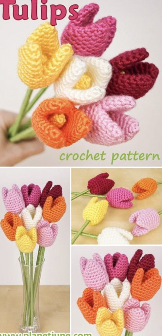 Beautiful Crochet Tulips