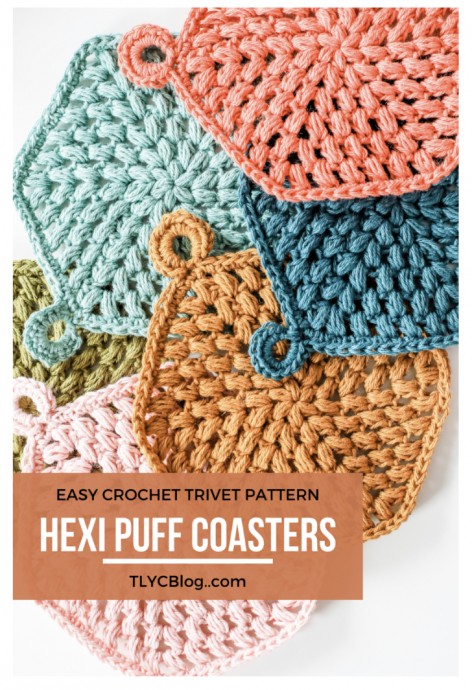 Simple Hexi Puff Coasters