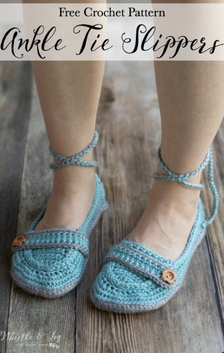 Create Adorable Ankle Tie Crochet Slippers for a Stylish Home Create Adorable Ankle Tie Crochet Slippers for a Stylish Home