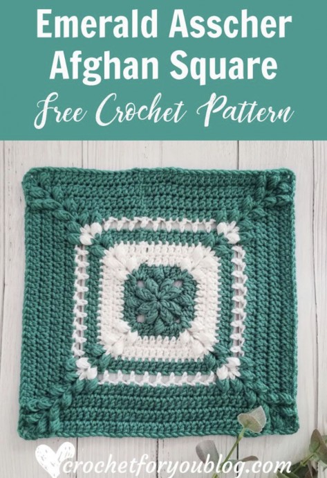 DIY The Emerald Asscher Crochet Afghan Square