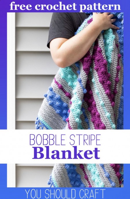 Create a Cozy Striped Blanket with a Beautiful Bobble Design Using This Free Crochet Pattern Create a Cozy Striped Blanket with a Beautiful Bobble Design Using This Free Crochet Pattern