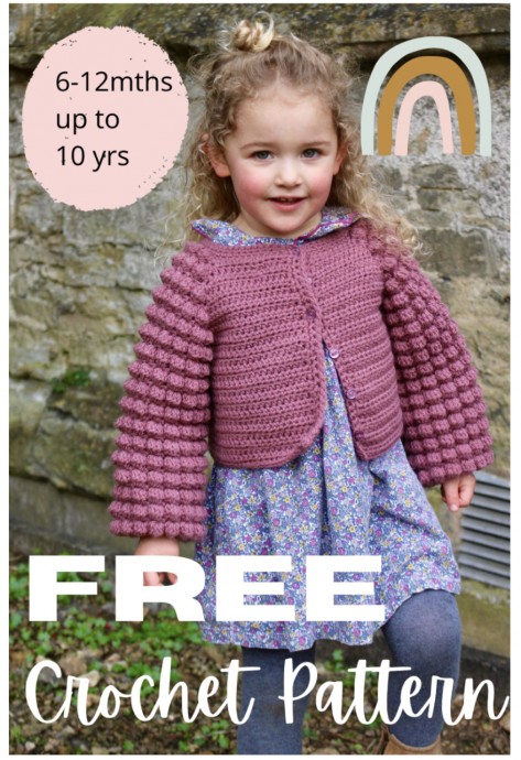 Reversible Girl’s Bobble Sleeve Cardigan