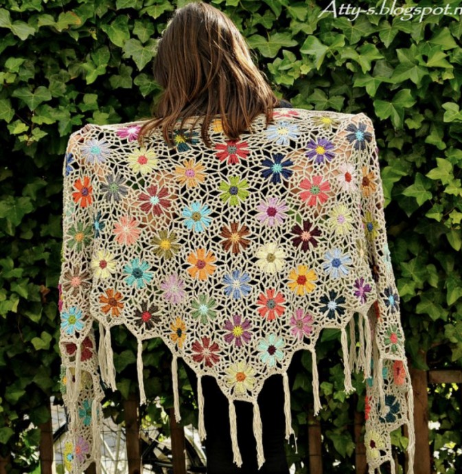 Beautiful Flower Shawl