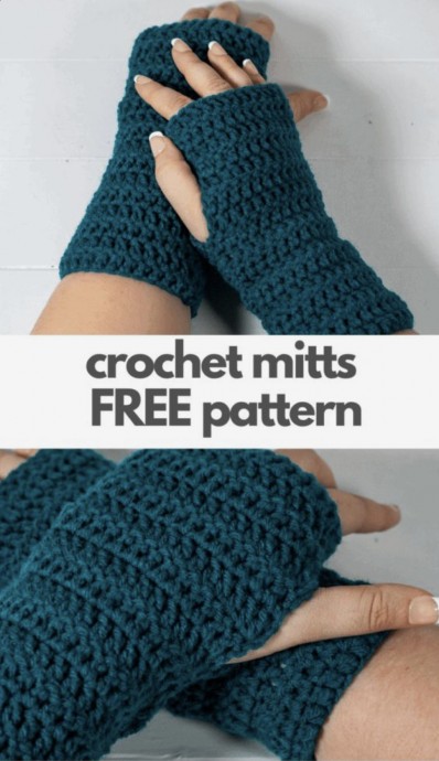 Beginner Crochet Fingerless Mitts