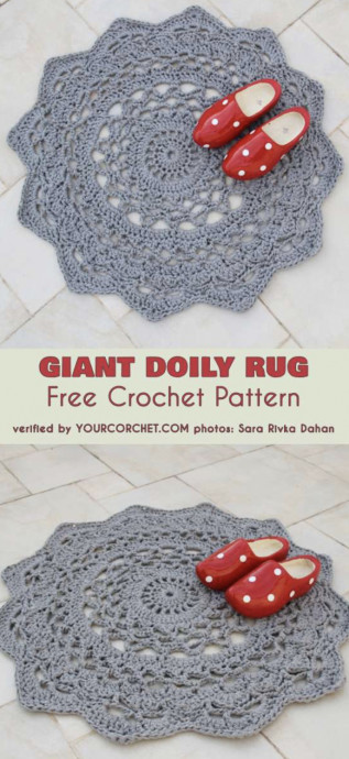 Giant Crocheted Doily Rug